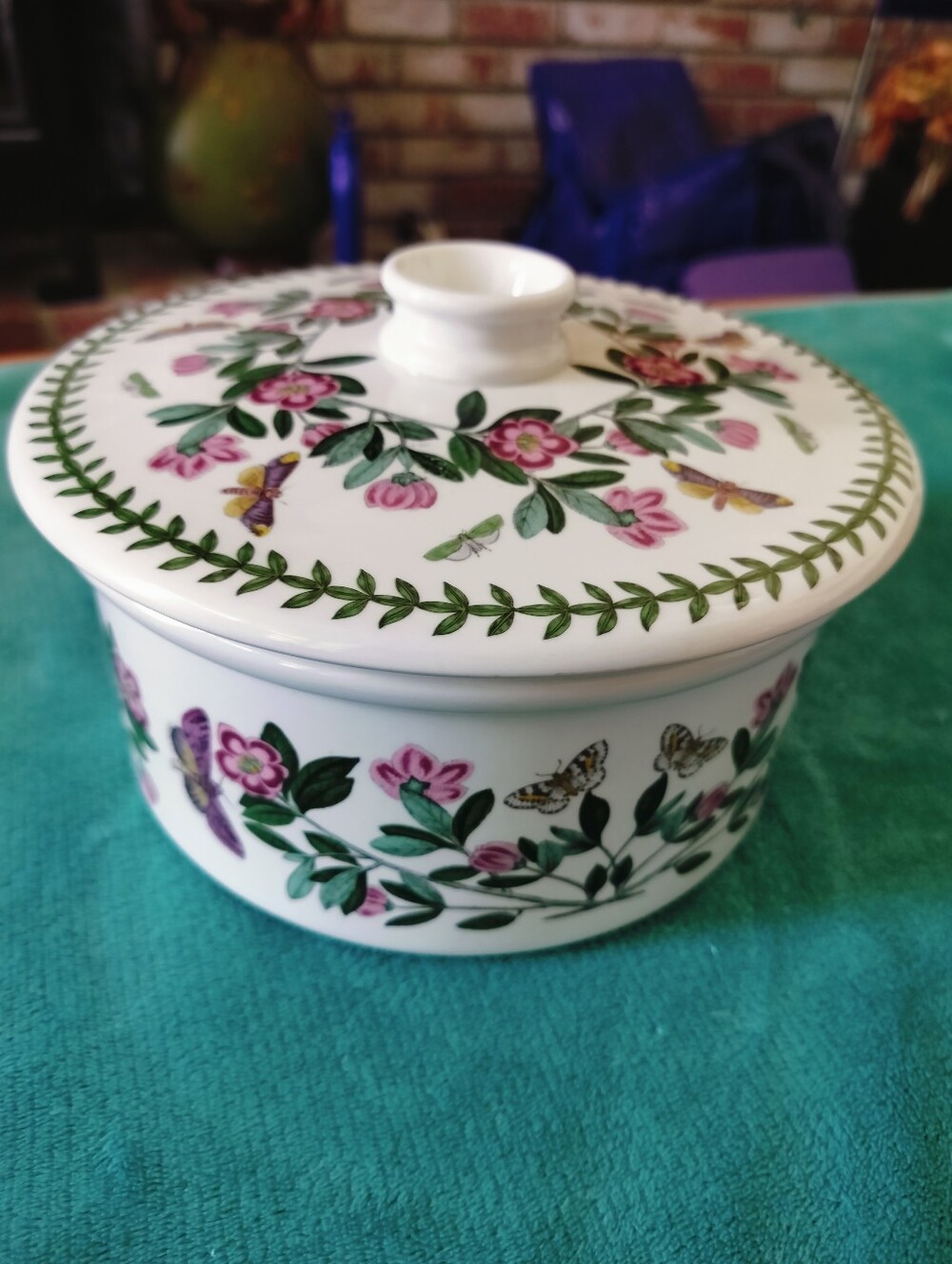 Vintage Portmeirion Botanic Garden Rhododendron 7.5" Casserole Dish with Lid